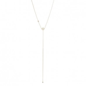 Gargantilha Choker gravata circulo cravejado com 18 brilhantes  de 1 ponto e 1 brilhante de 10 pontos