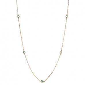 Gargantilha em Ouro 18k Pastilha com 5 Esmeraldas 