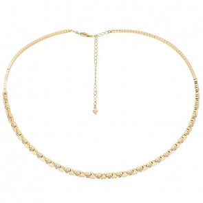 Gargantilha em Ouro 18k Choker Corações Polidos com 90 Diamantes de 0.45Cts  
