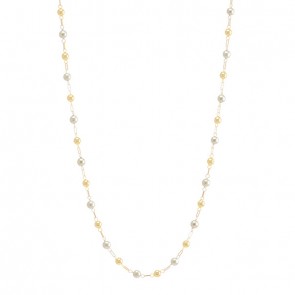  Gargantilha Pérolas 3.20mm com Bolinhas Polidas - 45cm