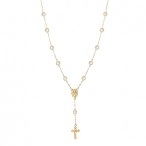 Gargantilhaem Ouro 18k  Meio Terço Cartie com Pérolas - 45cm