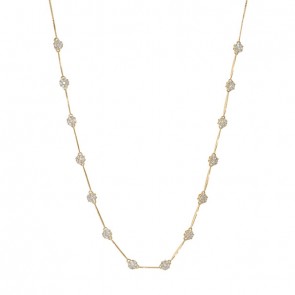 Gargantilha em Ouro 18k Choker Florzinhas com 102 Brilhantes