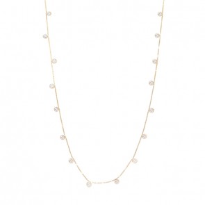 Gargantilha em Ouro 18k Dambete 40cm com Zircônias Brancas