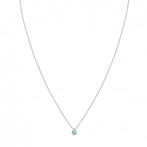 Gargantilha em Ouro Branco 18k Unik Ponto de Luz com Turmalina Paraiba 