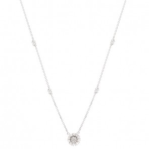 Gargantilha em Ouro Branco 18k Chuveiro Redondo com 34 Brilhantes
