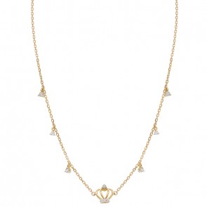 Gargantilha em Ouro 18k Coroa Polida com 10 Brilhantes
