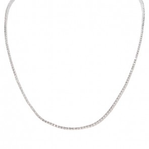 Gargantilha em Ouro Branco 18k Riviera 40cm com 214 Diamantes 