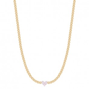 Gargantilha em Ouro 18k Riviera com Coração e 158 Diamantes
