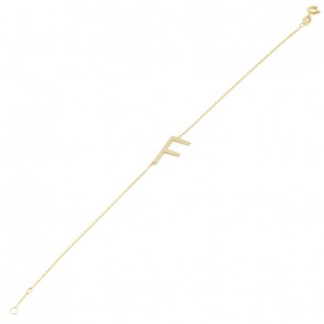 Pulseira Letra F Polida - 18cm 