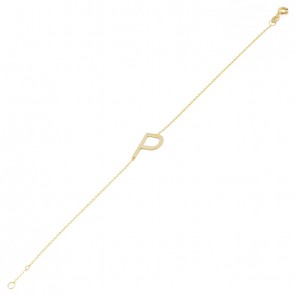 Pulseira Letra P Polida - 18cm 