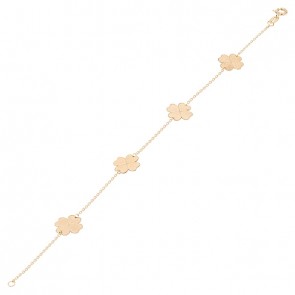 Pulseira em Ouro 18k Cartie 18cm Trevos Fosco/Polido