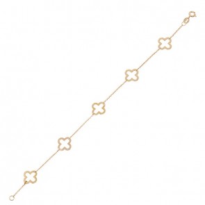 Pulseira em Ouro 18k Trevos Polidos