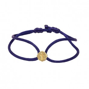 Pulseira em Ouro 18k Fio Cetim com Pingente Cruz Polido