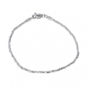 Pulseira em Ouro Branco Aht Hammer Trabalhada 16cm