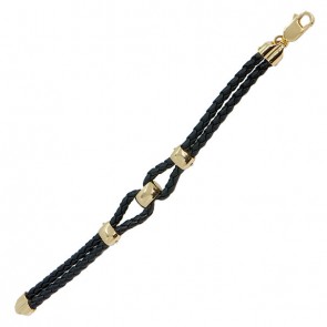 Pulseira em Ouro 18k Alpha Leather Crusade 