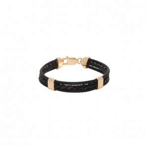 Pulseira em Ouro 18k Alpha Leather Rubber