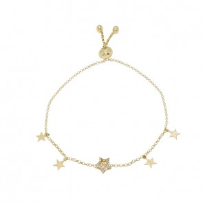 Pulseira em Ouro 18k Estrela com 20 Brilhantes