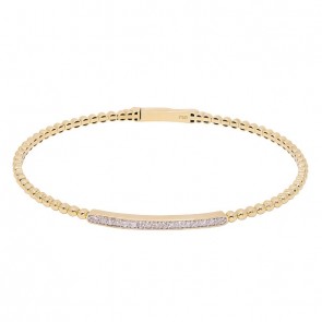 Bracelete em Ouro 18k Bolinhas Polidas com 17 Diamantes