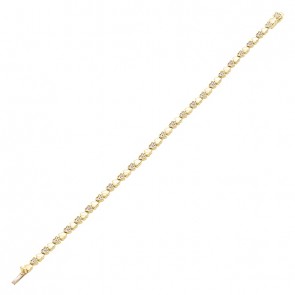 Pulseira em Ouro 18k Corações Polidos com 75 Diamantes de 0.38Cts