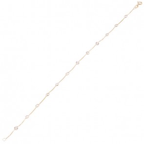 Pulseira Dambete 18cm com Zircônias Brancas - 0.90g