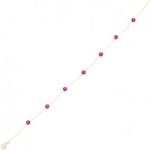 Pulseira Dambete com Zircônias Vermelhas 4mm      