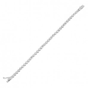 Pulseira em Ouro Branco 18k Riviera Polida com 6 Diamantes 10 Pontos