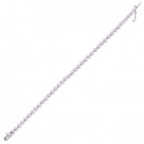 Pulseira em Ouro Branco 18k Bolinhas Polidas - 16cm