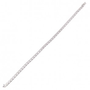 Pulseira em Ouro Branco 18k Riviera Triângulos Polida - 21cm