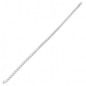 Pulseira em Ouro Branco 18k Riviera Triângulos Polida - 21cm