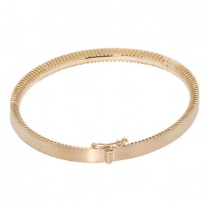 Bracelete em Ouro Amarelo 18k Apere Fosco/Polido  com 4 Brilhantes