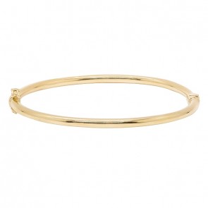 Bracelete em Ouro 18k Oco Fio Redondo 3mm Polido Diâmetro 45X55mm