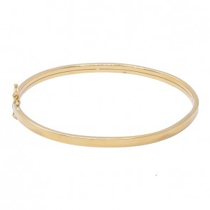 Bracelete em Ouro 18k Oco Fio Quadrado 3.20mX1.70mm Polido Diâmetro 45X55m   