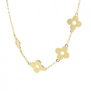 Pulseira em Ouro 18k Elo Português Florzinhas Polidas 