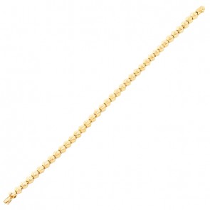 Pulseira em Ouro Amarelo 18k Riviera Sextavada Polida 