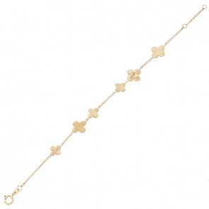Pulseira em Ouro 18k Florzinhas Polidas - 18cm