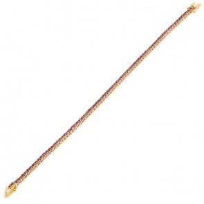 Pulseira em Ouro 18k Riviera 18cm com 77 Rubis de 3.85 Quilates