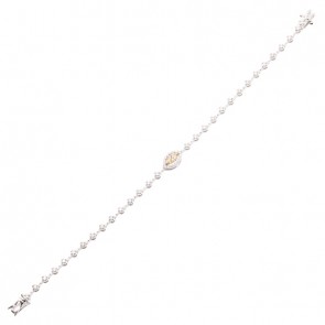 Pulseira em Ouro Branco 18k Riviera 16cm com 47 Diamantes de 0.52CTS com 1 Diamante Fancy Yellow de 0.24CTS