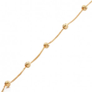 Pulseira veneziana bolinhas diamantadas 15cm