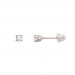 Brinco em Ouro Branco 18k Solitário com 2 Diamantes 5 Pontos 