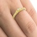 Anel Ouro Solitário com Diamante 10 Pontos Aro Cravejado com 16 Diamantes 