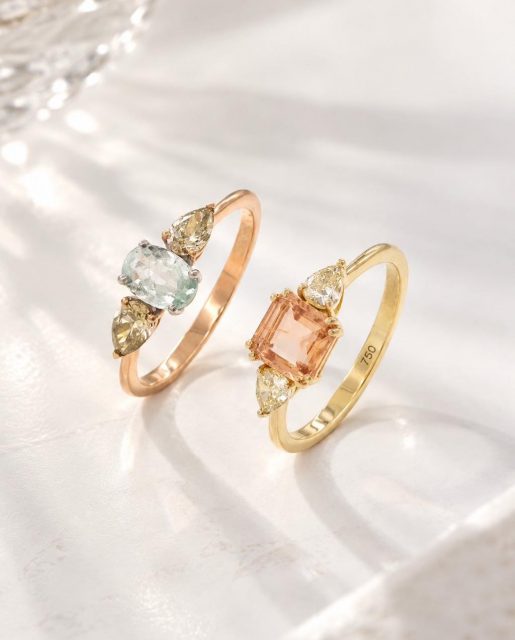 Cores que se encontram em composições únicas. O Anel Rose Halo traz a delicadeza da...
